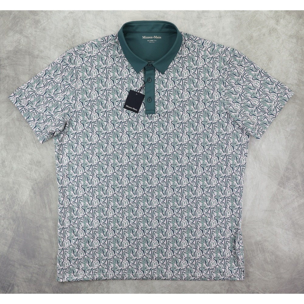 Mizzen Main Versa Polo Shirt Mens XXL 2XL Trim Balsam Fairway Green Golf NWT